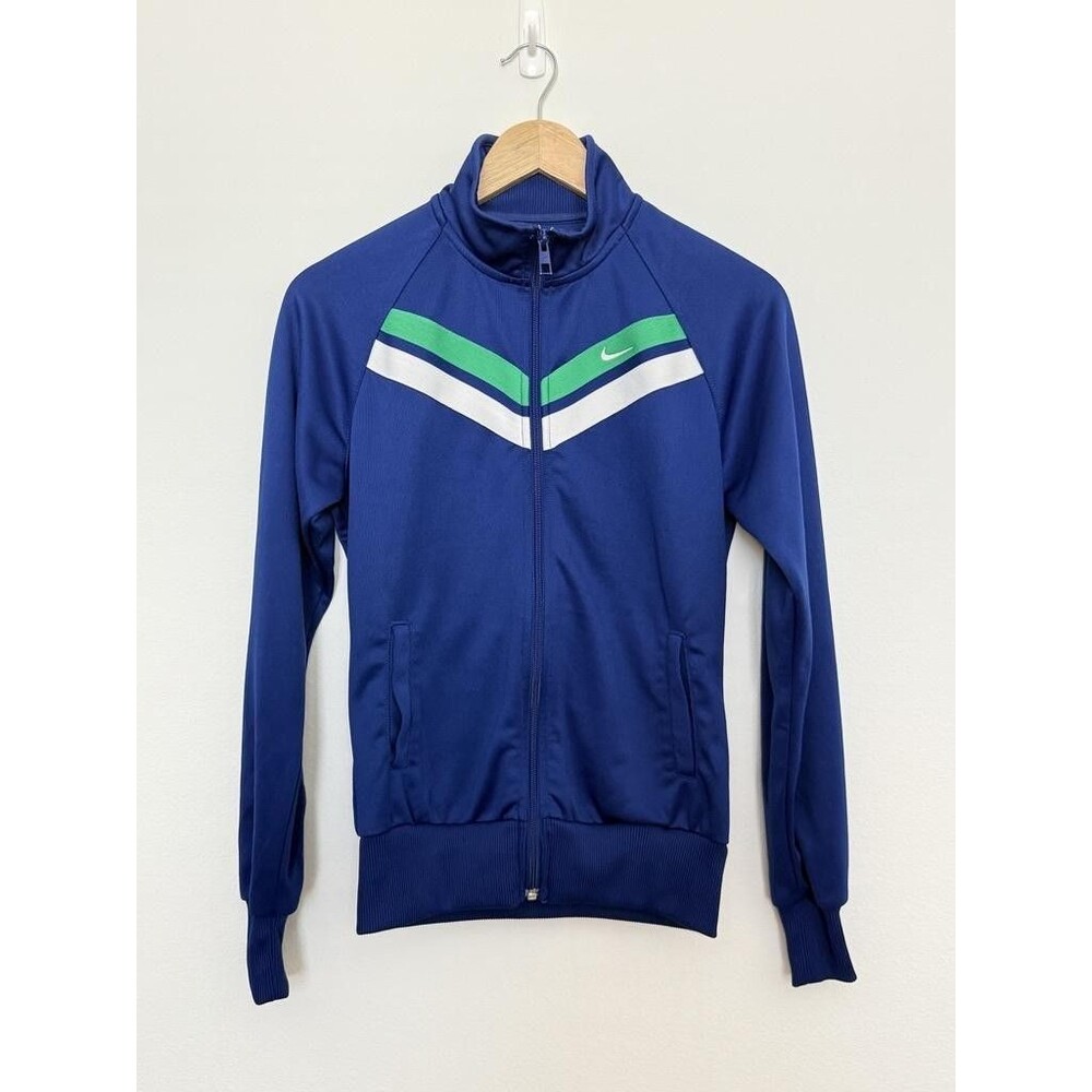 Nike Track Jacket Womens Small Blue Colorblock Full Zip Athletic Dept Top